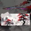 Japanese Samurai Landscape Painting Mousepad