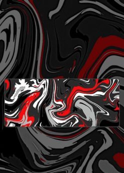 Red Black and White Topography Mousepad