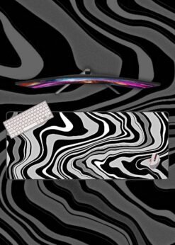 White and Black Topography Mousepad