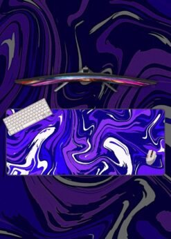 White Blue and Purple Topography Mousepad