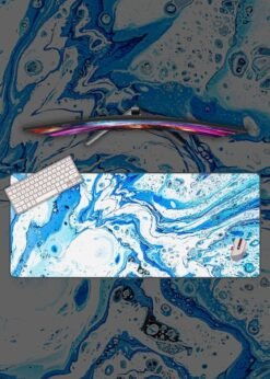 Blue And White Topography Mousepad