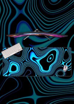 Blue And Black Topography Mousepad