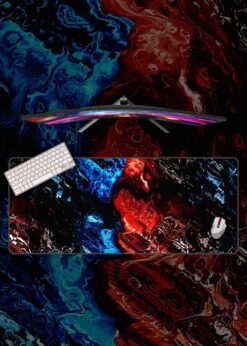Blue And Red Topography Mousepad