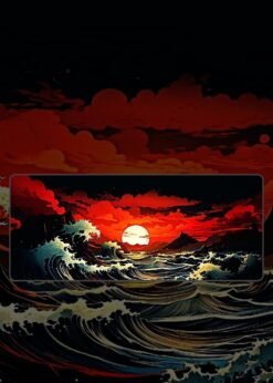 Waves Sunset Mousepad