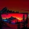 Mountains and Landscape At Sunset Mousepad