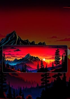 Mountains and Landscape At Sunset Mousepad