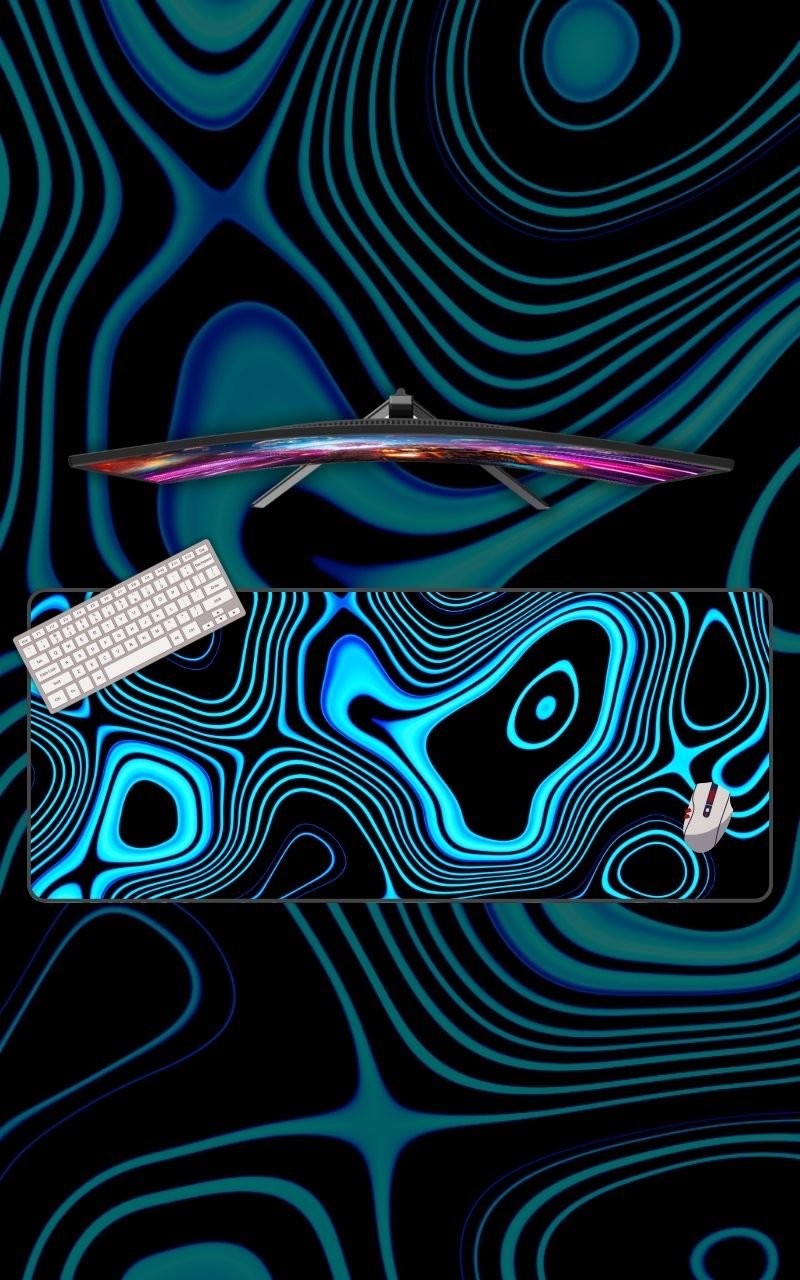 Blue And Black Topography Mousepad