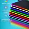 Large Black RGB Desk Mat with Keyboard and Mouse Gaming Setup