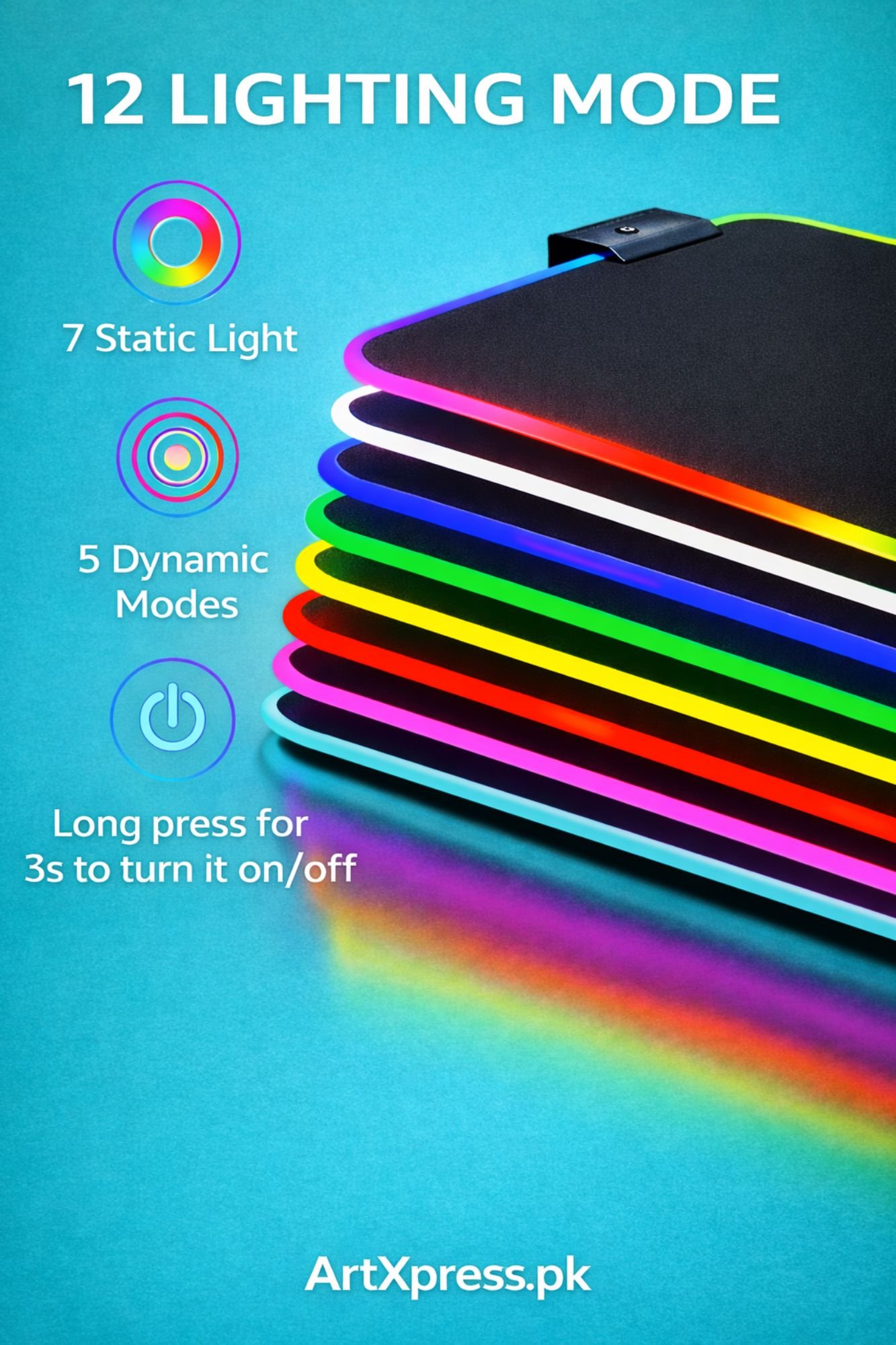 Large Black RGB Desk Mat with Keyboard and Mouse Gaming Setup