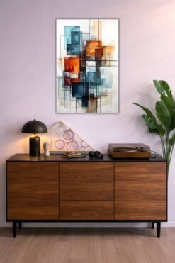 Abstract Geometric Art metal poster wall art in Pakistan