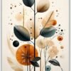 Abstract Painting With Leaves And Dots metal poster wall art in Pakistan
