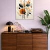 Abstract Painting With Leaves And Dots metal poster wall art in Pakistan