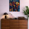 Colorful Abstract Painting metal poster wall art in Pakistan