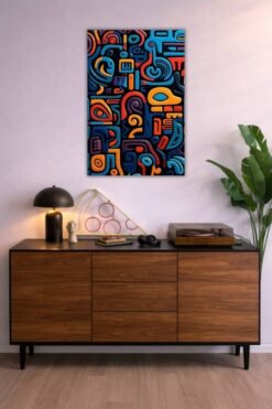 Colorful Abstract Painting metal poster wall art in Pakistan