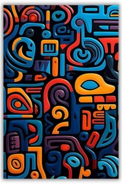 Colorful Abstract Painting metal poster wall art in Pakistan