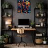 Colorful Abstract Painting metal poster wall art in Pakistan