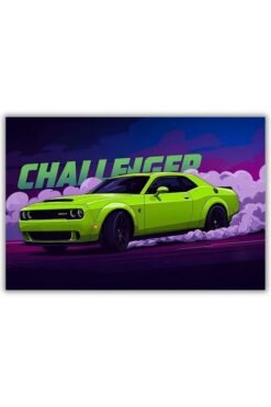 Dodge Challenger metal poster wall art in Pakistan