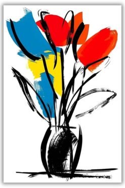 Flower Art Painting metal poster wall art in Pakistan