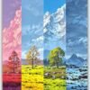 Four Seasons metal poster wall art in Pakistan