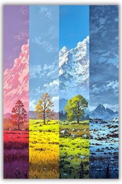 Four Seasons metal poster wall art in Pakistan