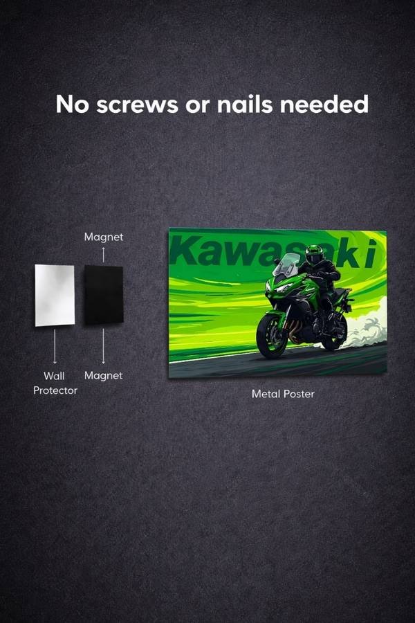 Kawasaki Ninja H2 metal poster wall art in Pakistan
