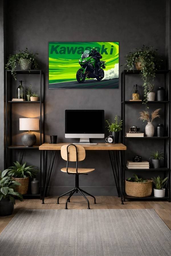 Kawasaki Ninja H2 metal poster wall art in Pakistan
