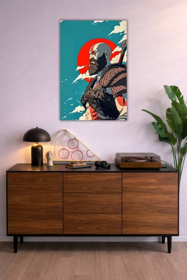 Kratos metal poster wall art in Pakistan
