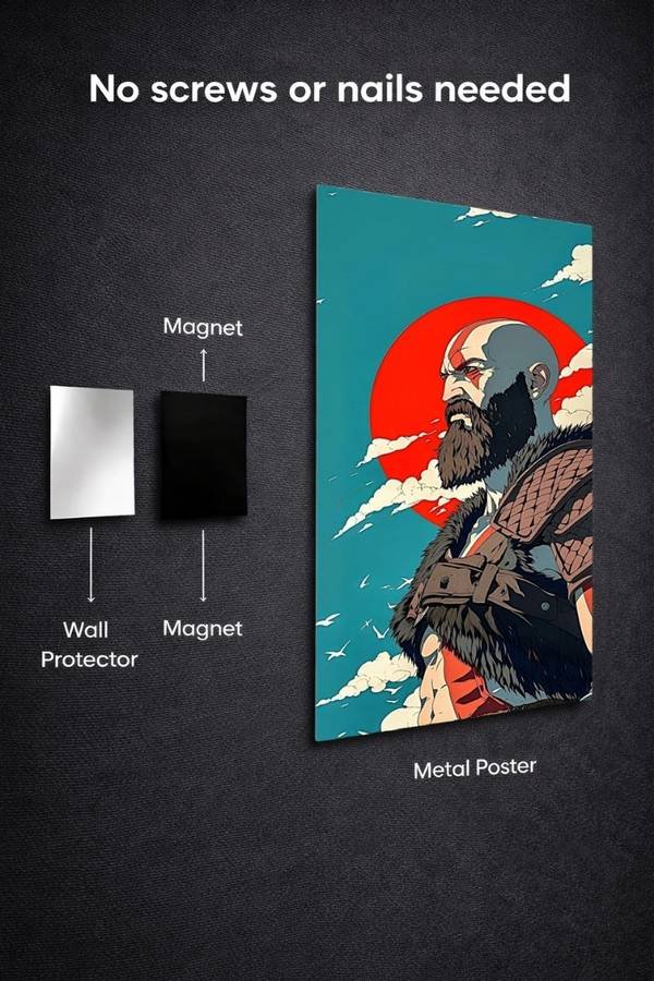 Kratos metal poster wall art in Pakistan