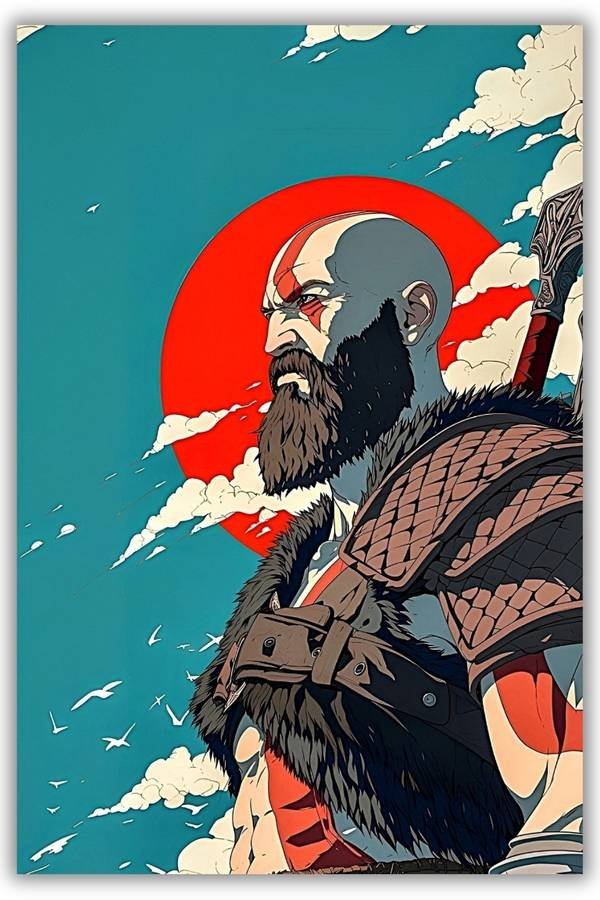 Kratos metal poster wall art in Pakistan