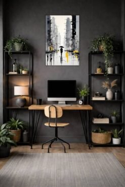 Modern Cityscape metal poster wall art in Pakistan