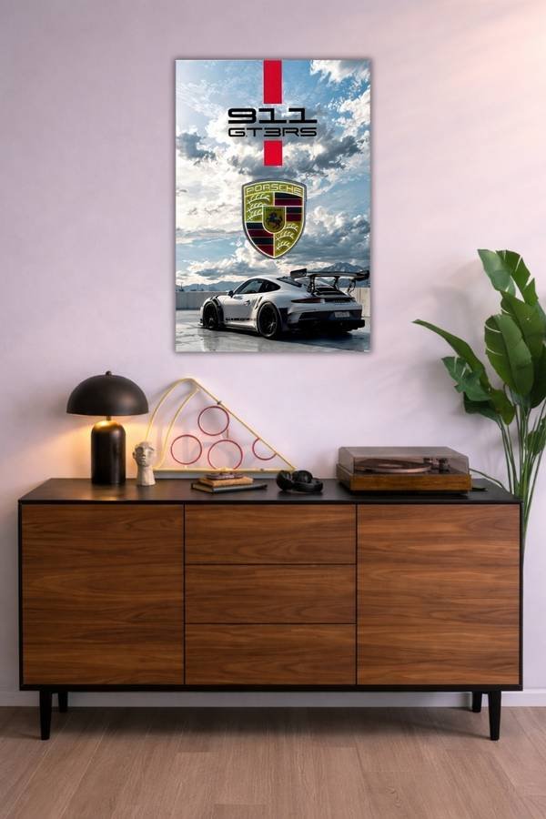 Porsche 911 Gt3 Rs metal poster wall art in Pakistan