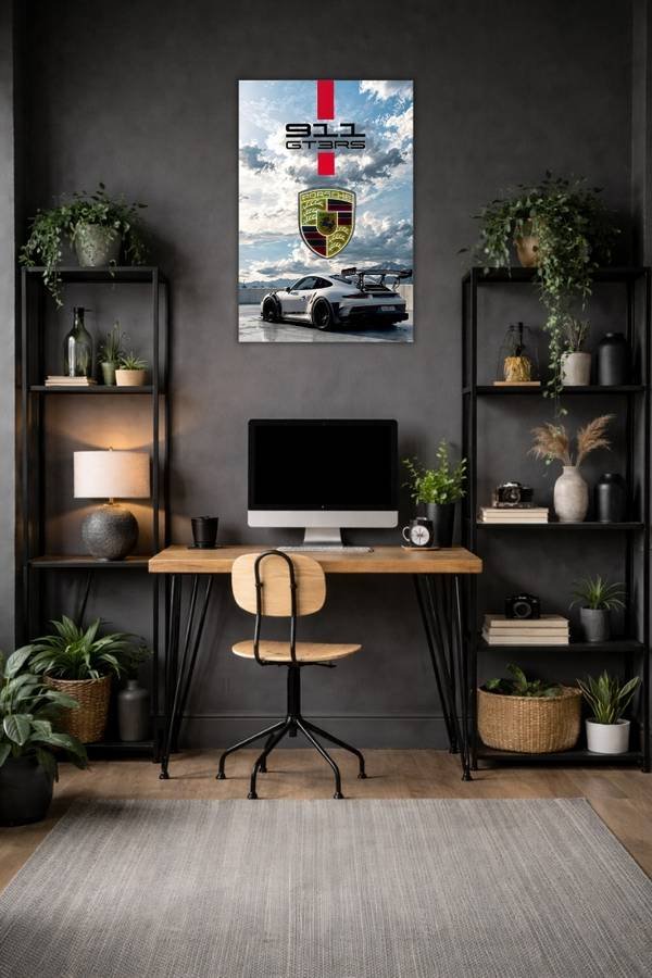 Porsche 911 Gt3 Rs metal poster wall art in Pakistan