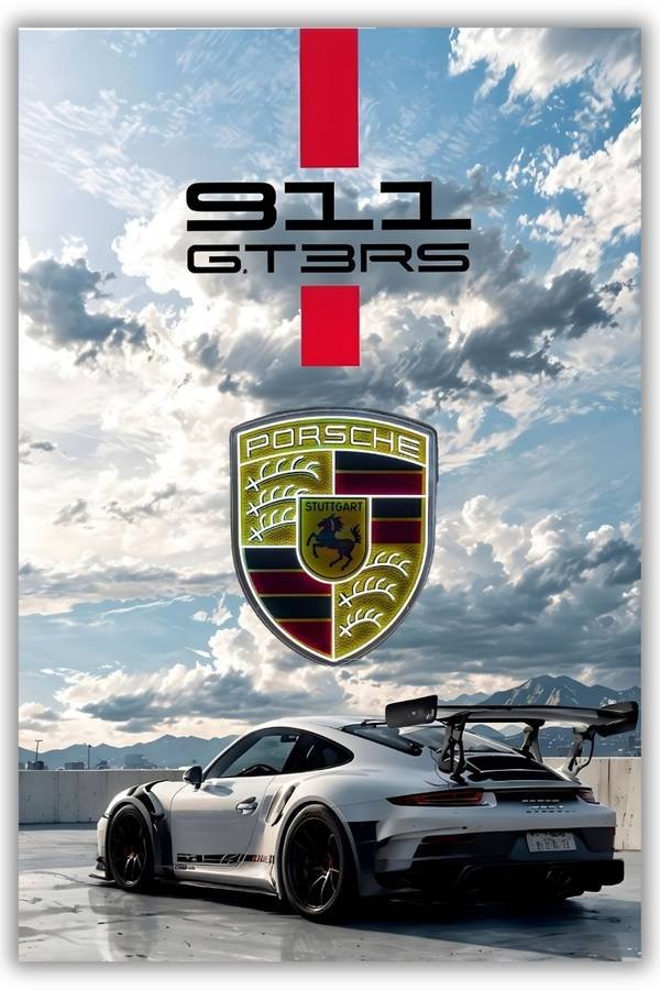 Porsche 911 Gt3 Rs metal poster wall art in Pakistan