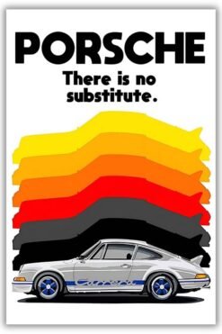 Porsche Carrera There Is No Substitute metal poster wall art in Pakistan