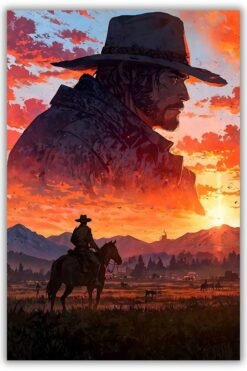 Red Dead Redemption metal poster wall art in Pakistan