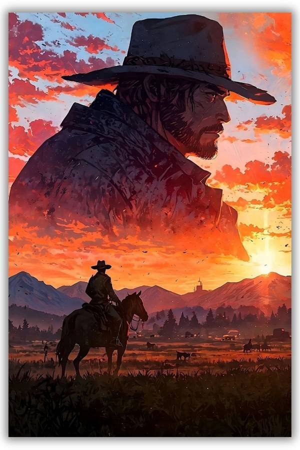 Red Dead Redemption metal poster wall art in Pakistan