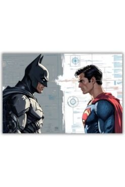 Superman And Batman metal poster wall art in Pakistan