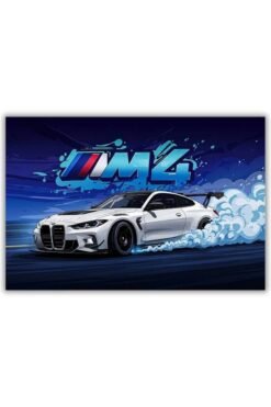 Bmw M4 metal poster wall art in Pakistan