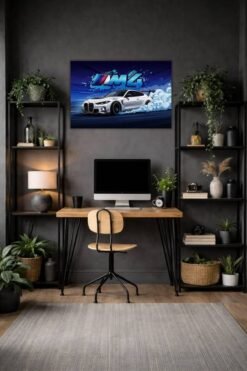 Bmw M4 metal poster wall art in Pakistan