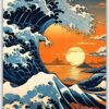 The Great Wave Off Kanagawa metal poster wall art in Pakistan