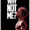 Why Not Me Jujutsu Kaisen metal poster wall art in Pakistan