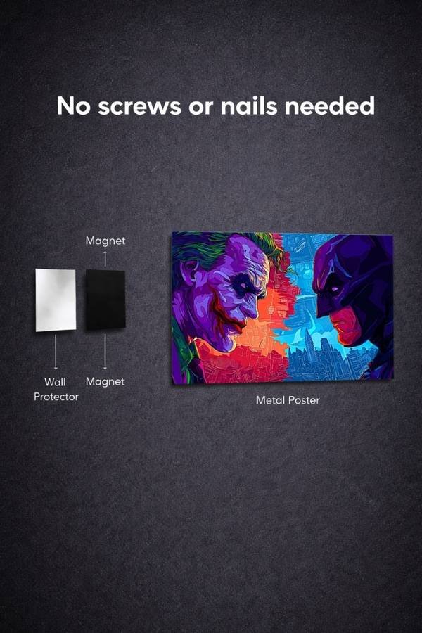 Batman & Joker metal poster wall art in Pakistan
