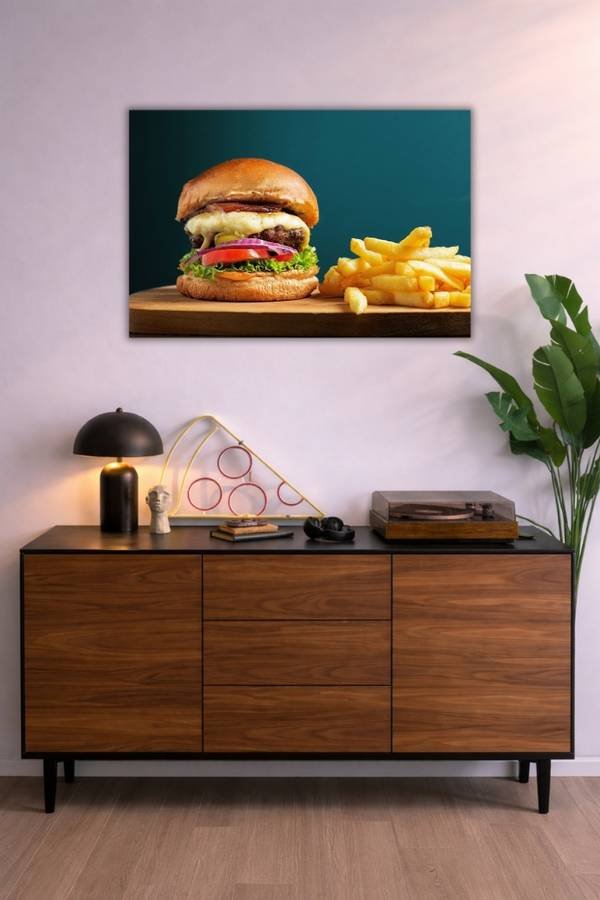 Beef Burger metal poster wall art in Pakistan