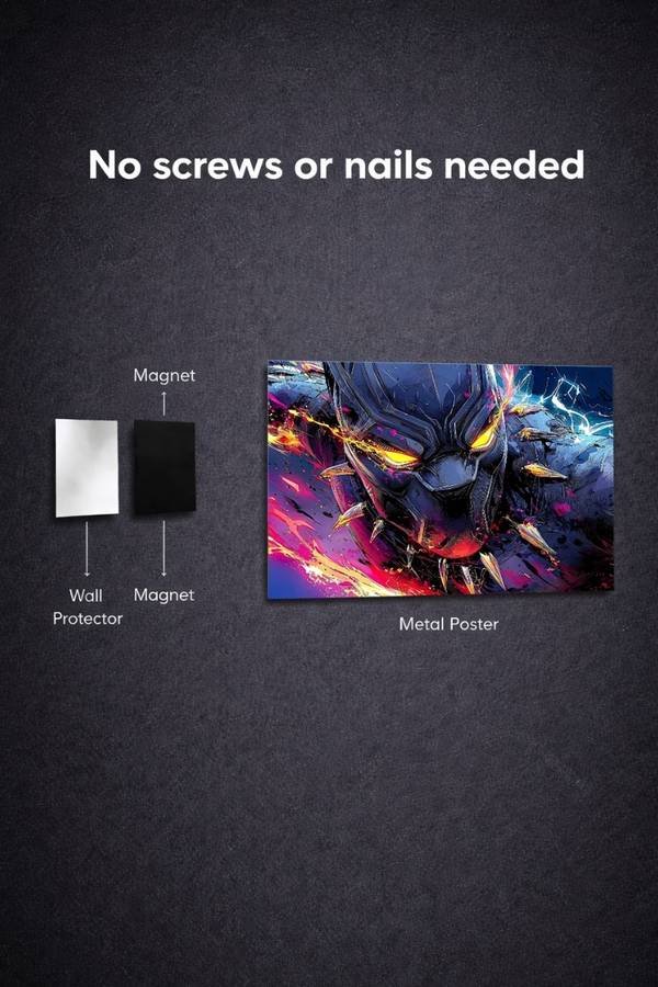 Black Panther metal poster wall art in Pakistan