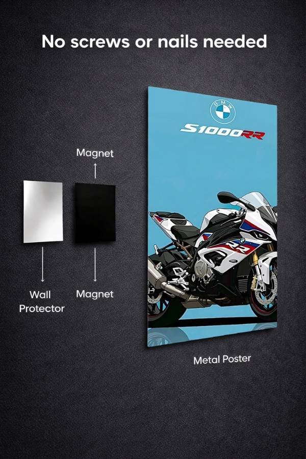 Bmw S1000rr metal poster wall art in Pakistan