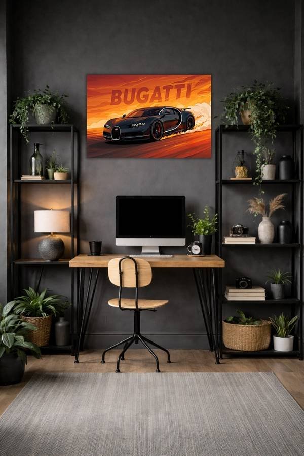 Bugatti Chiron metal poster wall art in Pakistan
