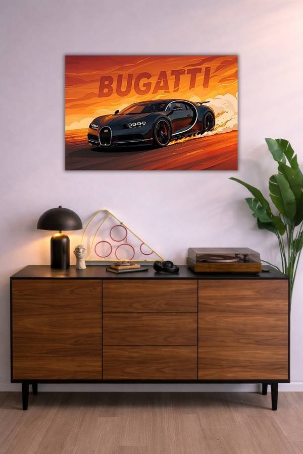 Bugatti Chiron metal poster wall art in Pakistan