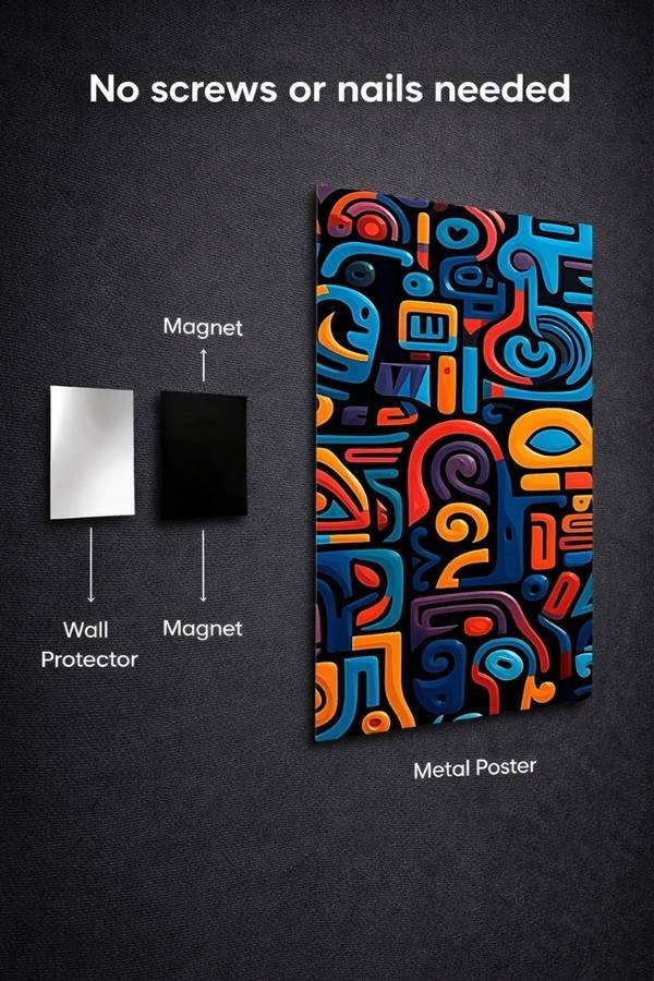 Colorful Abstract Painting metal poster wall art in Pakistan