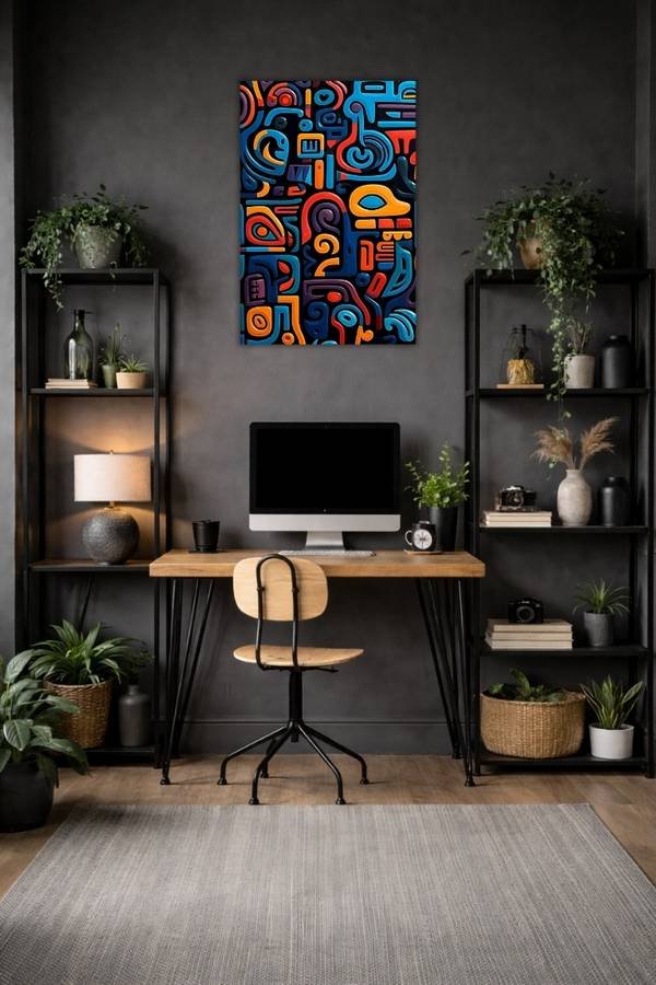 Colorful Abstract Painting metal poster wall art in Pakistan