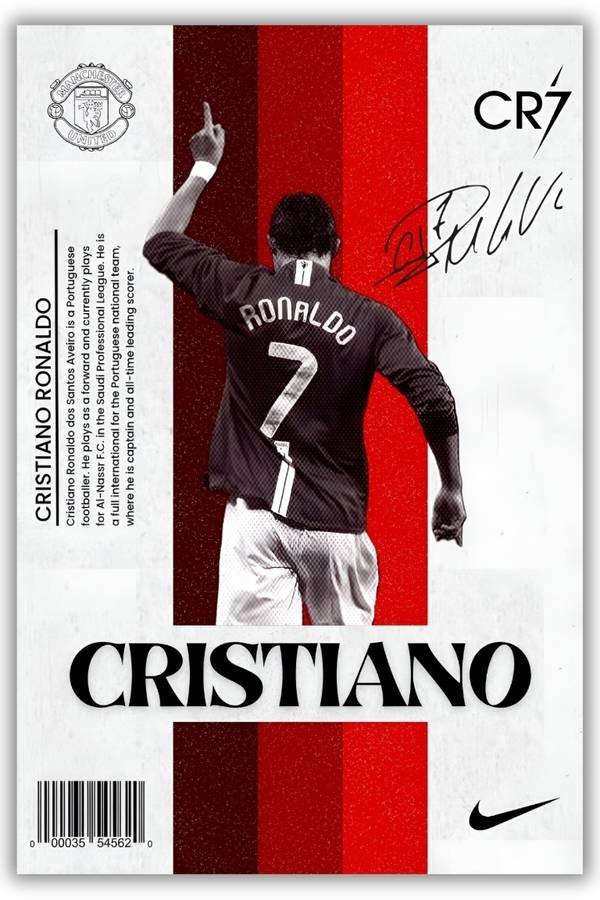 Cristiano metal poster wall art in Pakistan